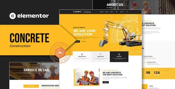 Concrete – Construction Elementor Template Kit